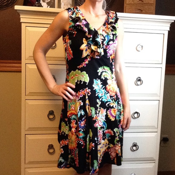 ralph lauren floral jersey dress